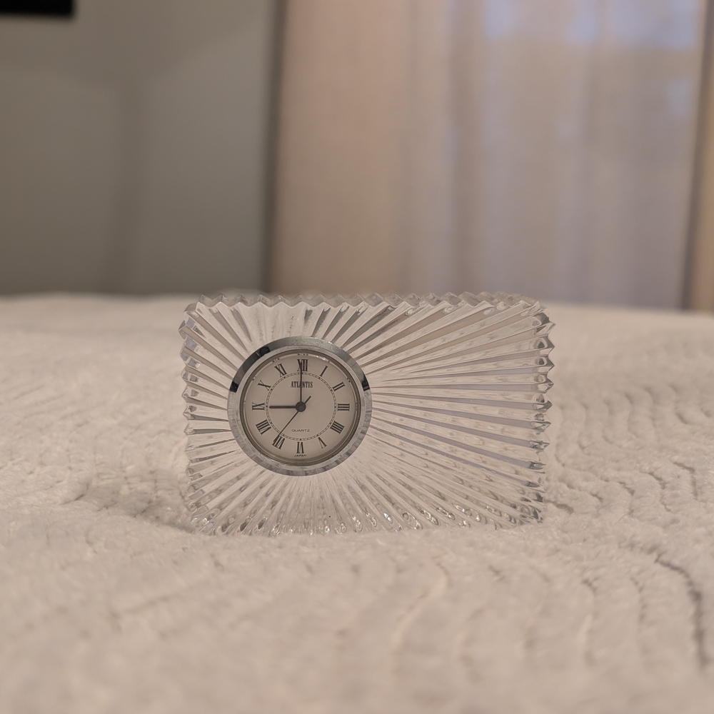 Elegant Silver Crystal Wall Clock